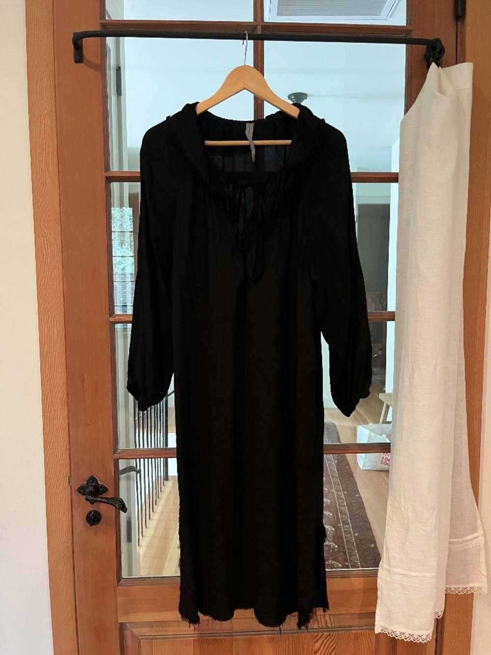 Raquel Allegra Black raw hem silk dress Size 1